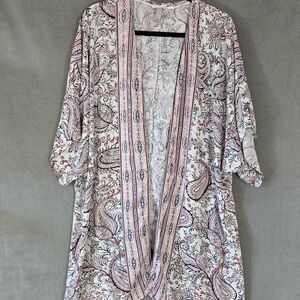 Knox Rose Womens Cottagecore Cardigan Shirt Purple Floral Size XXL Boho Ties